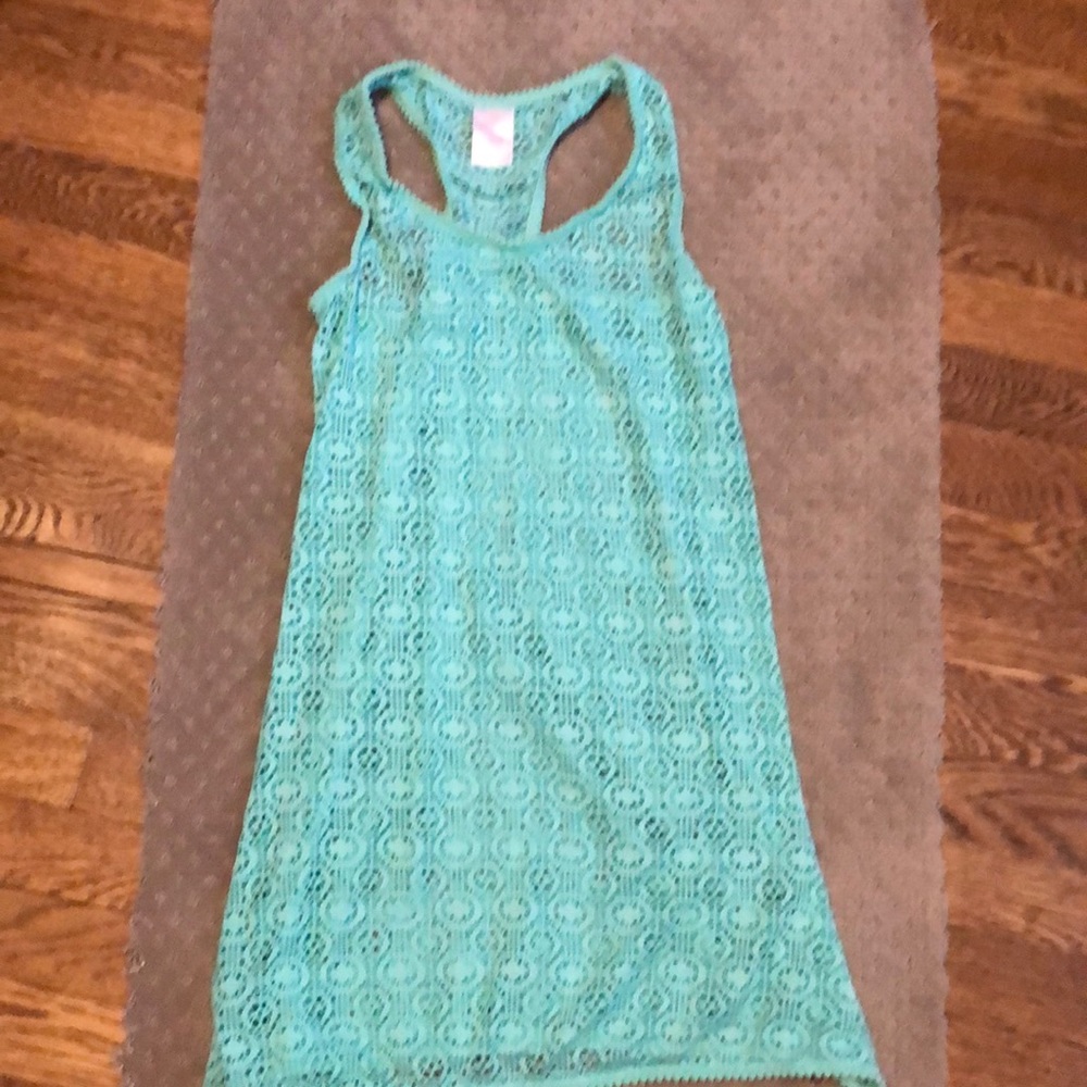 Xhileration turquoise girls swim cover-up